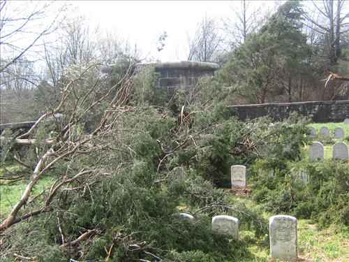 Tornado Damage at Stones River National Battlefield in April 2009