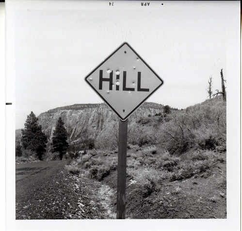 Road sign reading 'Hill' in Kolob Canyon.
