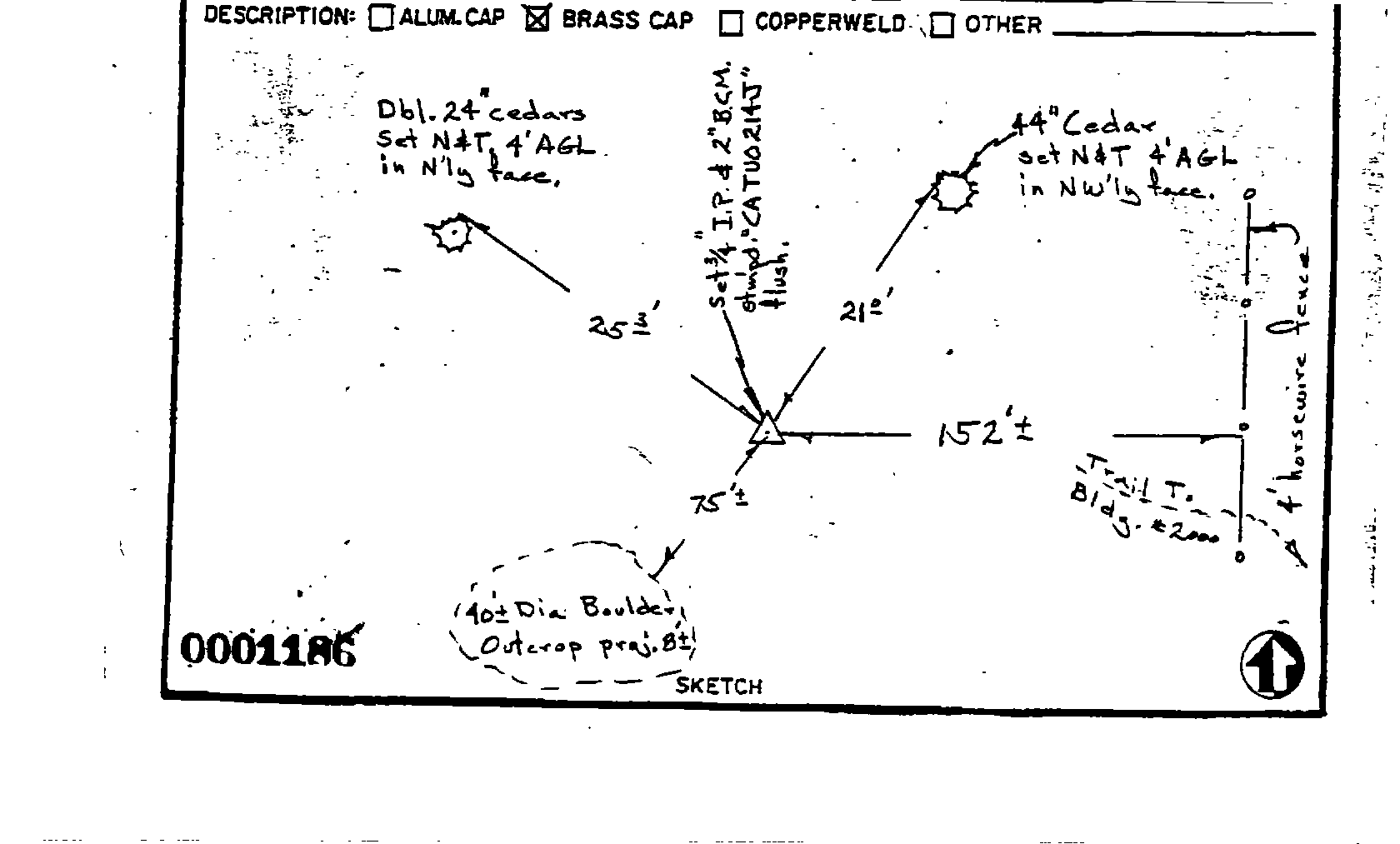 00001186 Survey Monumentation Sketch