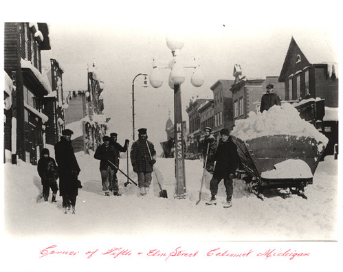 Snow removal in downtown Calumet