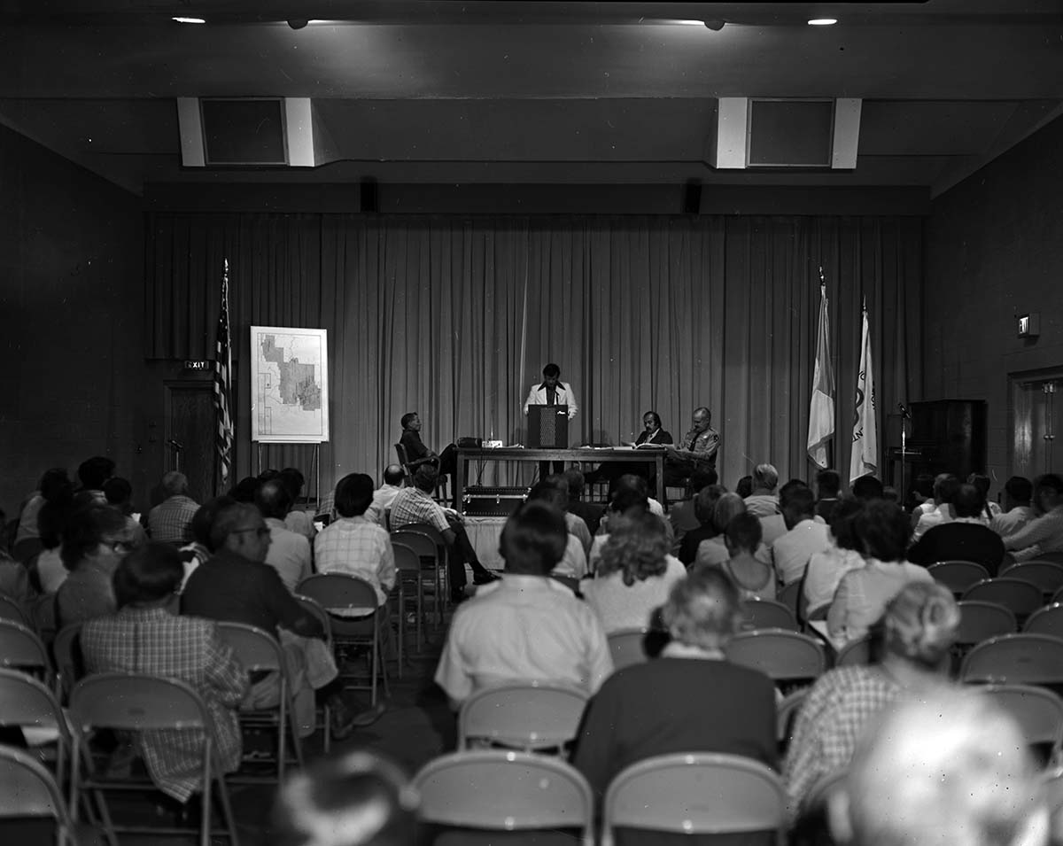 The Zion Master Plan hearing at the Visitor Center auditorium September 20, 1975.