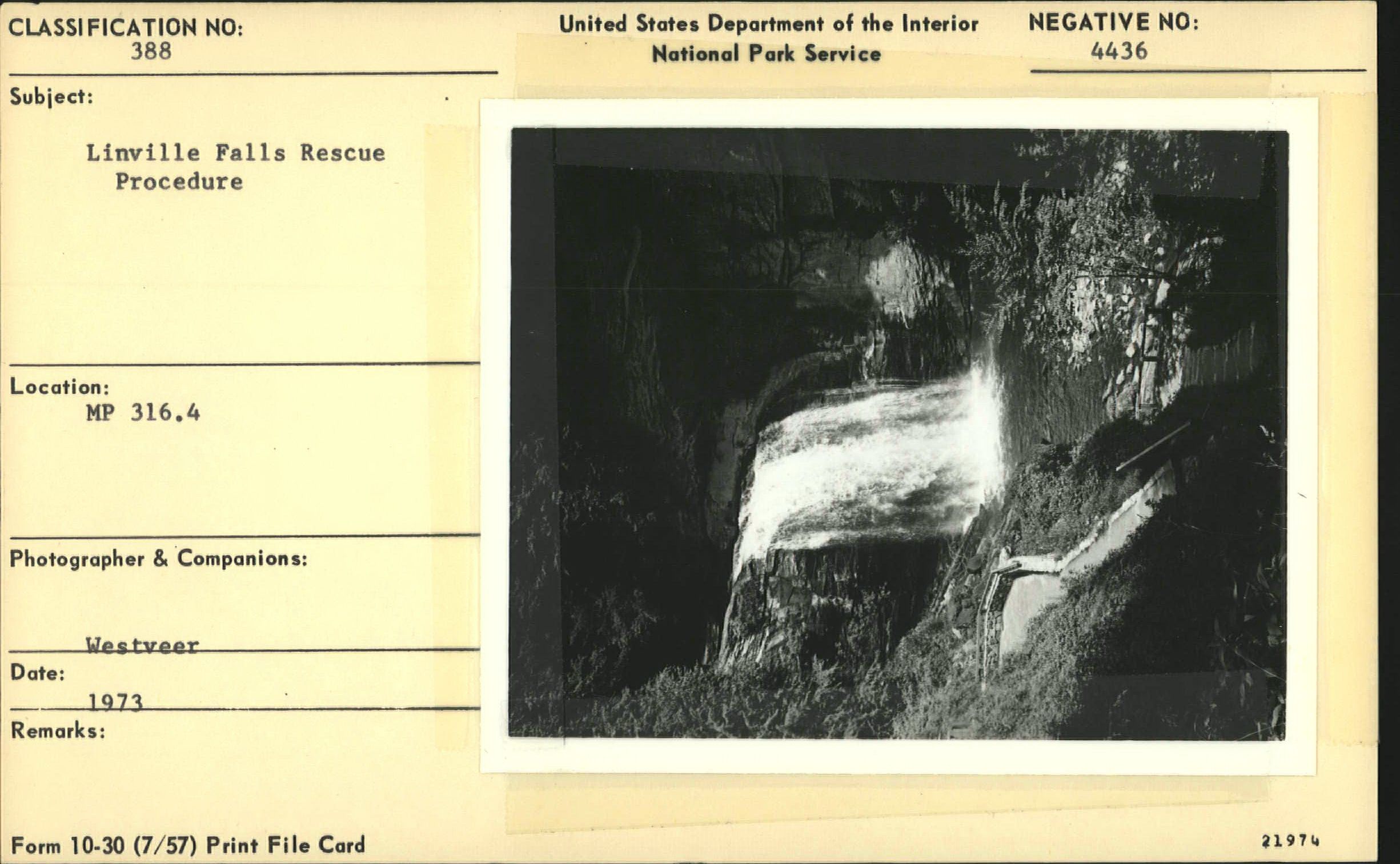 Linville Falls showing rescue procedure