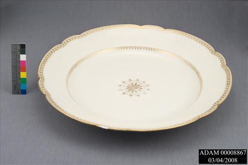 Gilt Decorated Porcelain Charger from the Adams National Historical Park Collection
