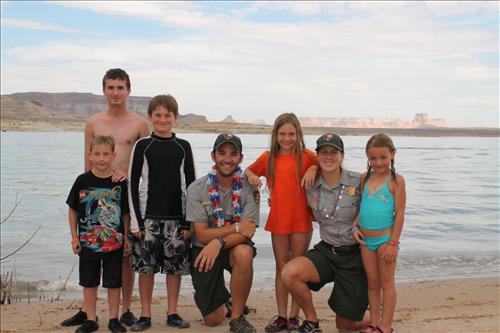 Lake Rangers contacting visitors at Lake Powell