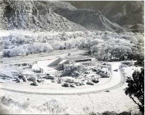 General overview of Mission 66 Visitor Center and Museum construction.