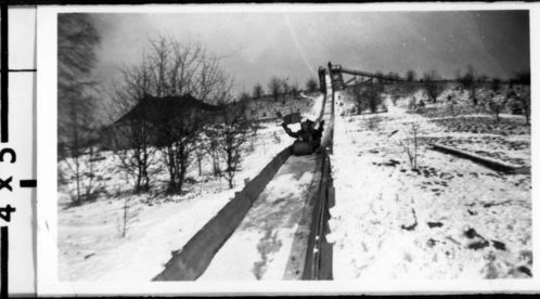 Virginia Kendall State Park Historic District, historic photos of toboggan run at Kendall Lake