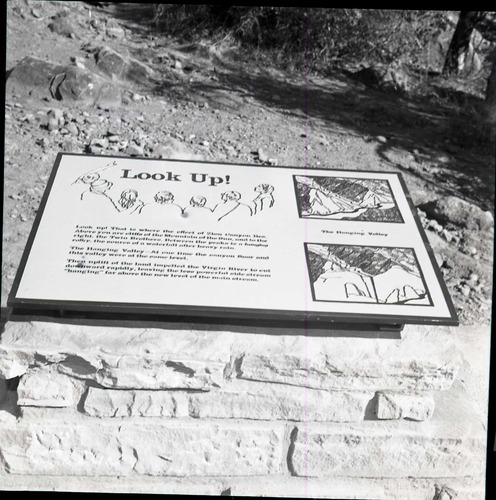 BW Photos of trailside exhibits.