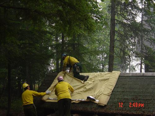 Structural fire protection during 2003 wildland fires in Glacier National Park