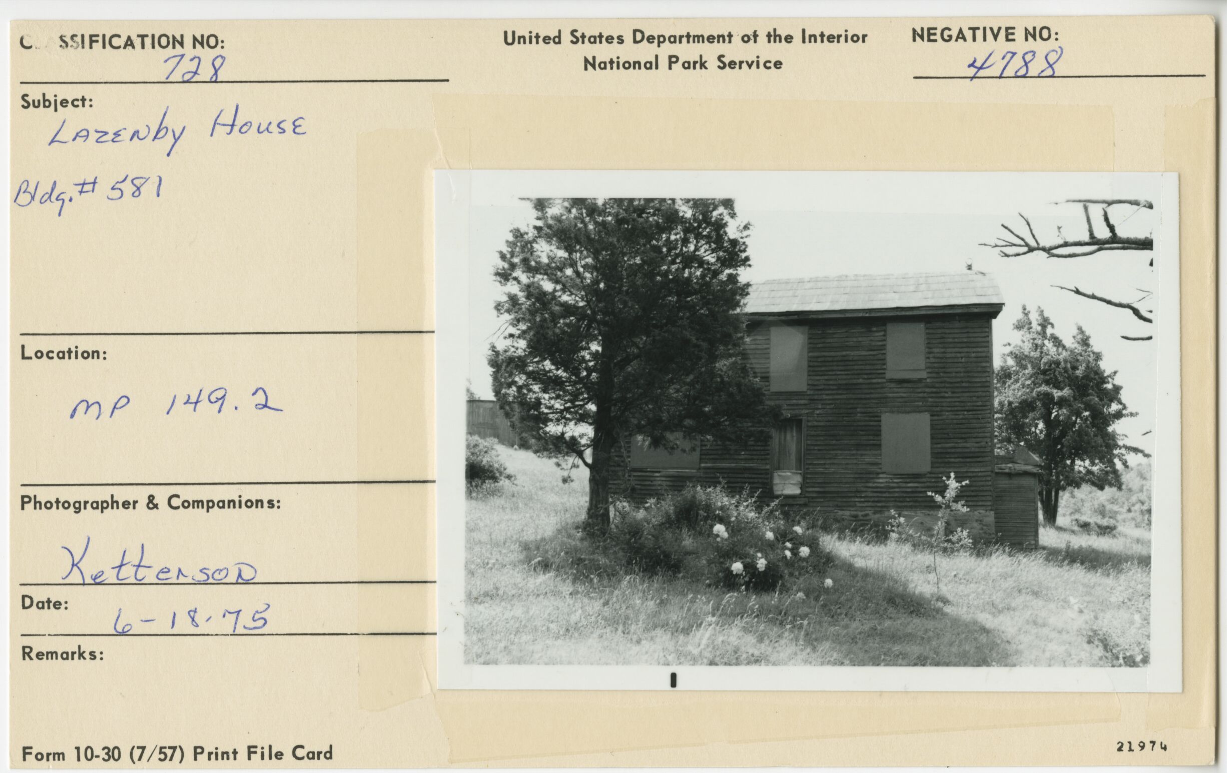 Lazenby House, Bldg. #583