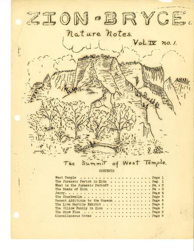 ZION 12258 Zion Bryce Nature Notes Vol4 No1 1932 April