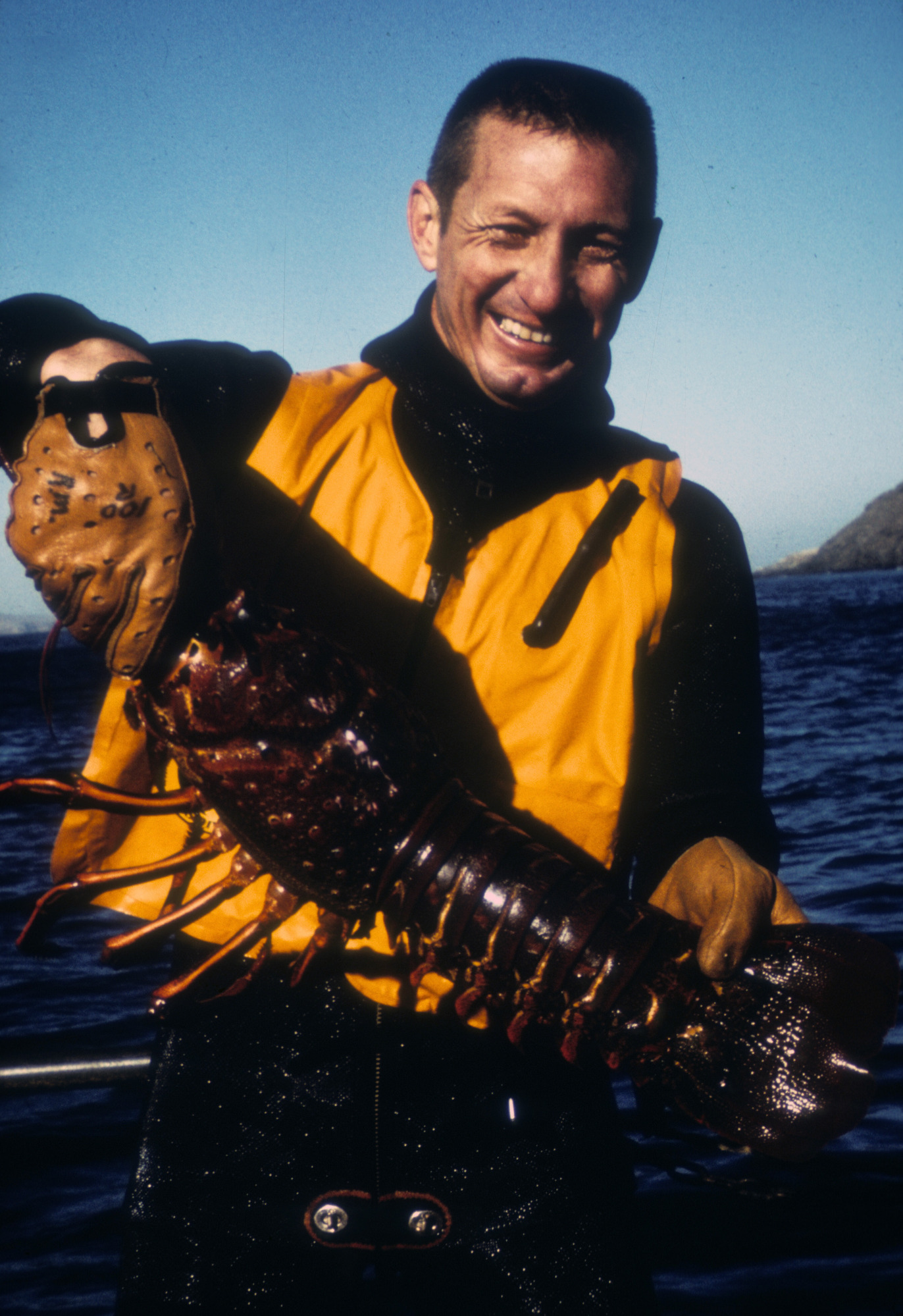 Guy Holding Really Big Spiny Lobster