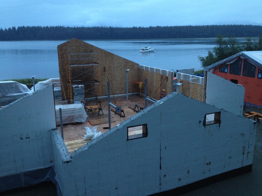 Looking down over the stucture