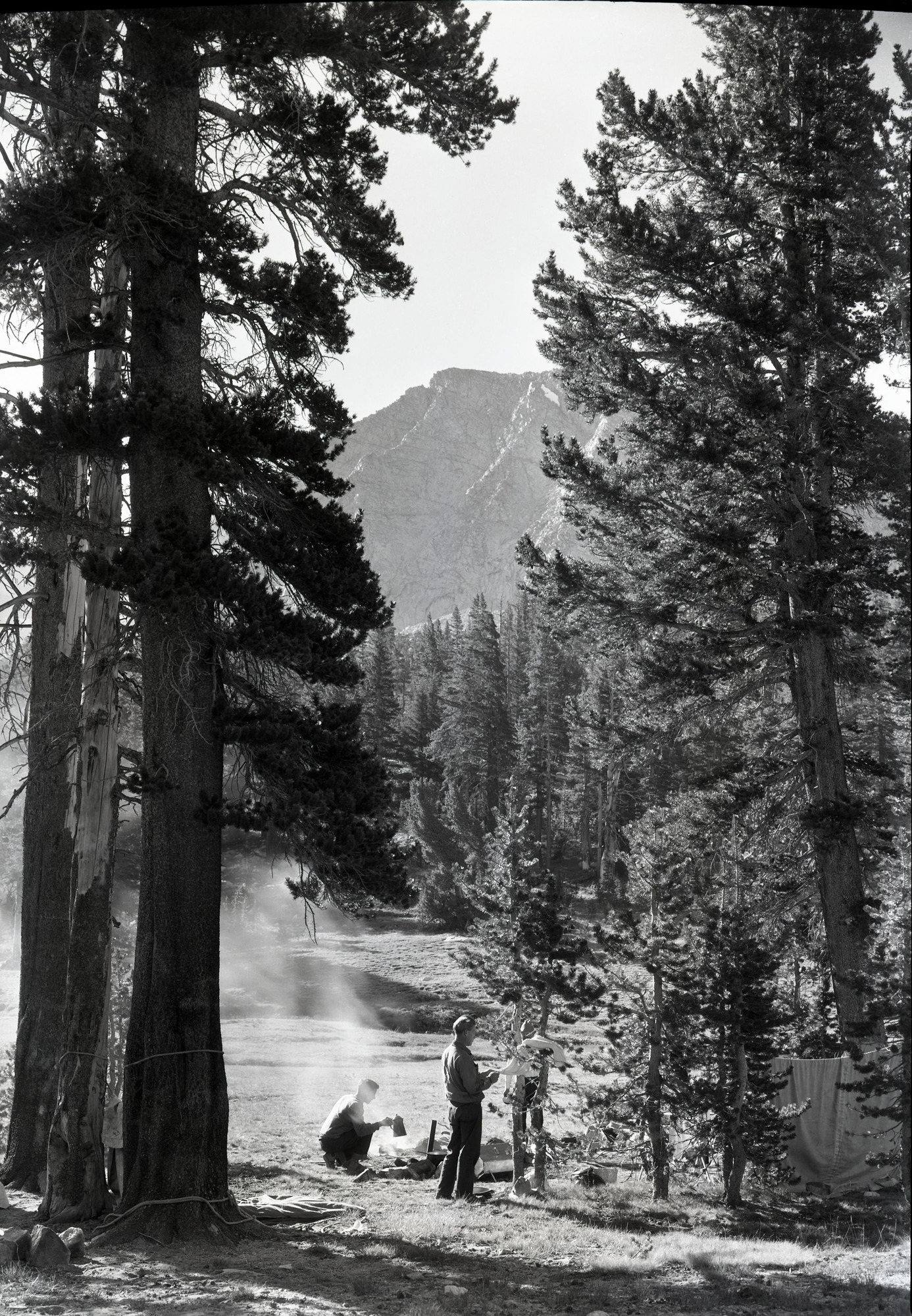 High Sierra camping party.