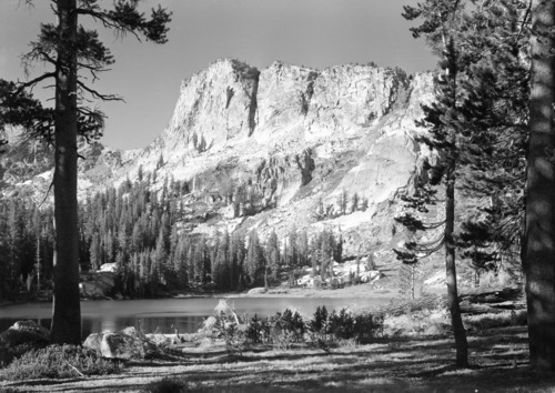 One of ten lakes with mountain background. Taken near campsite.