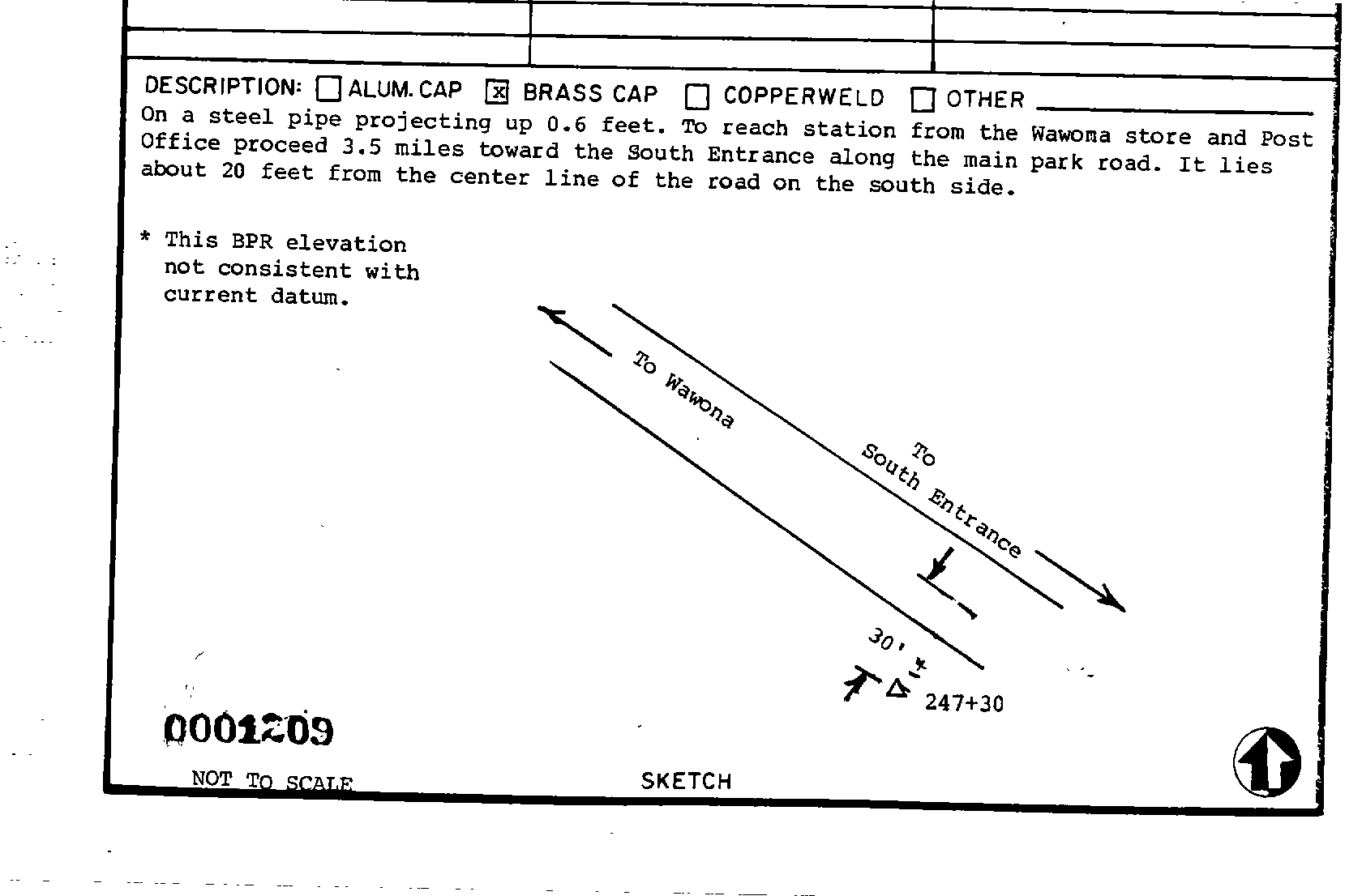 00001209 Survey Monumentation Sketch
