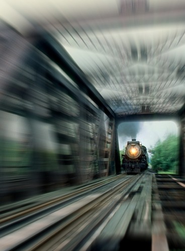 Steam locomotive approaching
