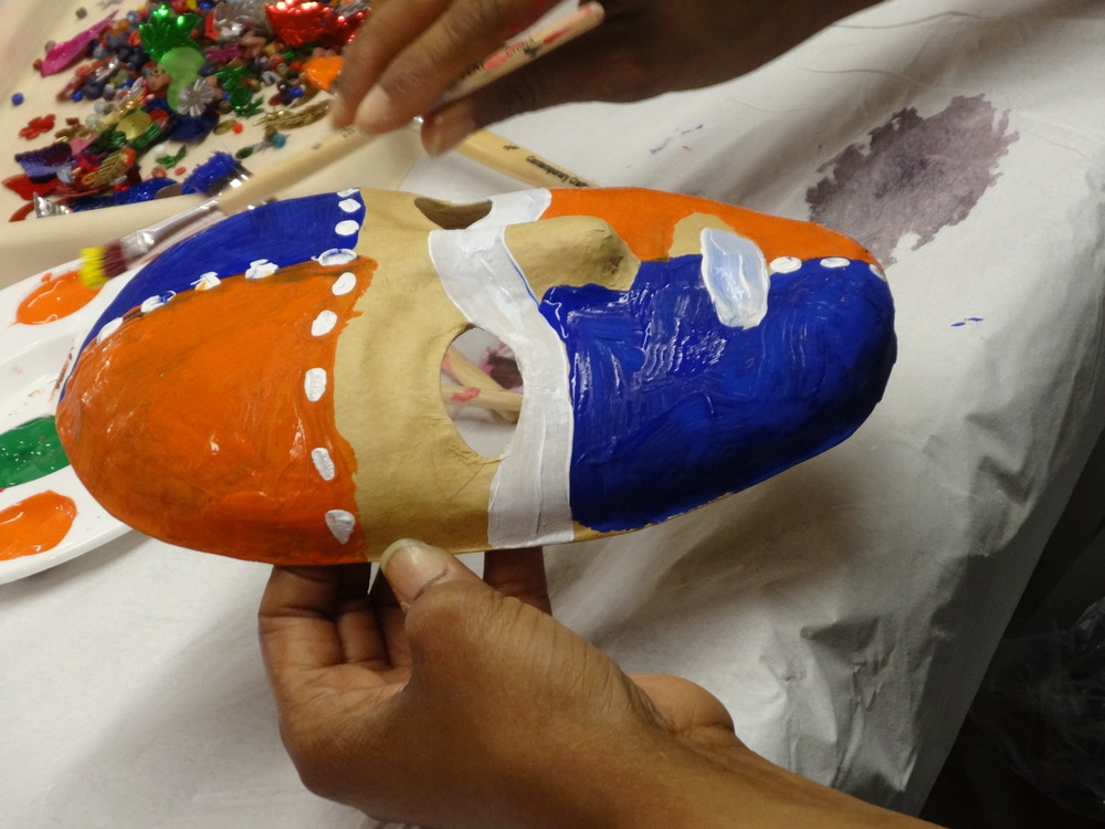 African Mask is being painted