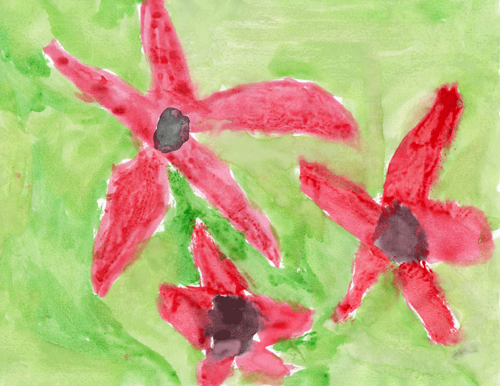 Fire Pink watercolor painting