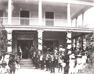 People lined up outside Washington Place.