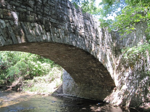 Looking up on the east side of the bridge.
