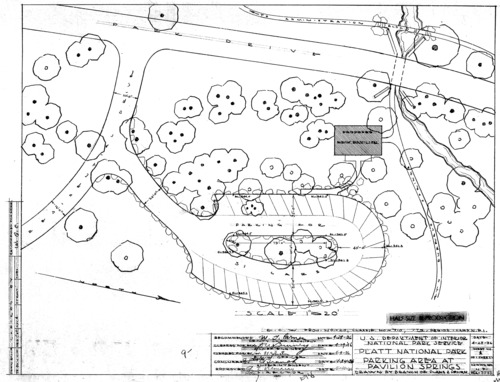 Concept drawing for a new parking area at the Pavilion Springs to compliment the new pavilion structure.