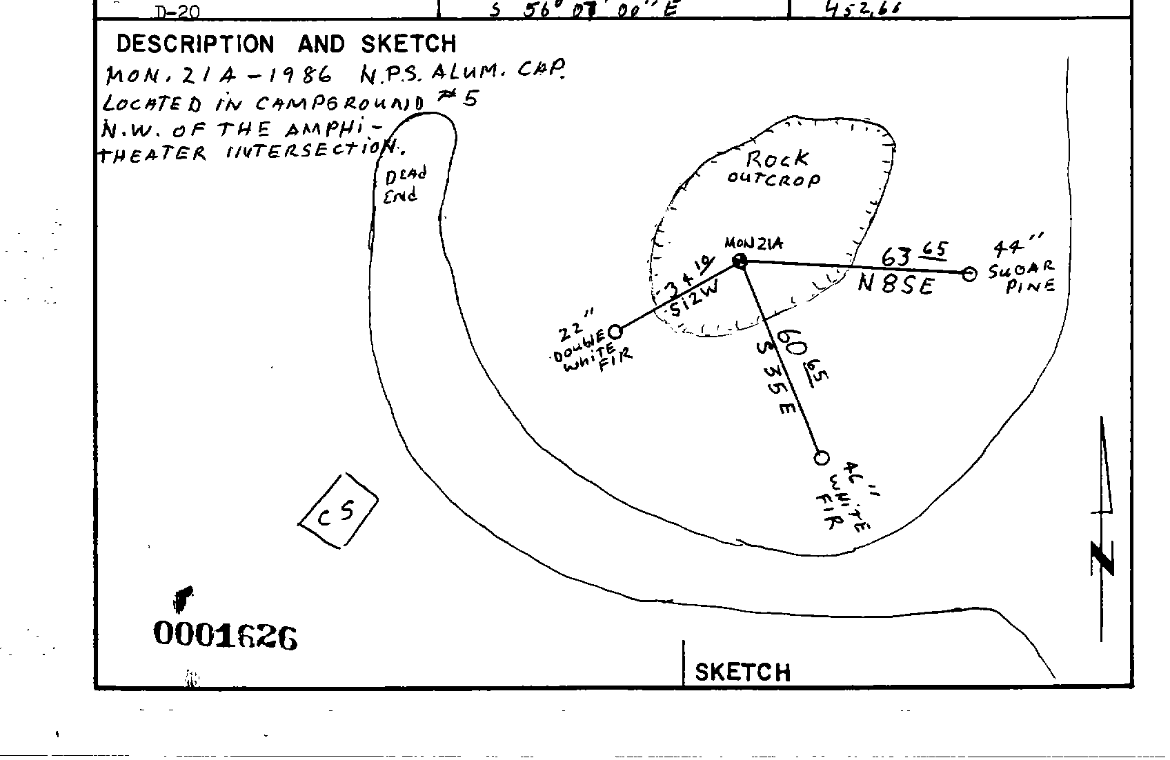00001626 Survey Monumentation Sketch
