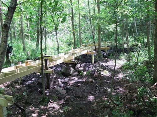 Construction of Ice Age NST at Straight Lake State Park, WI in Oct 2010