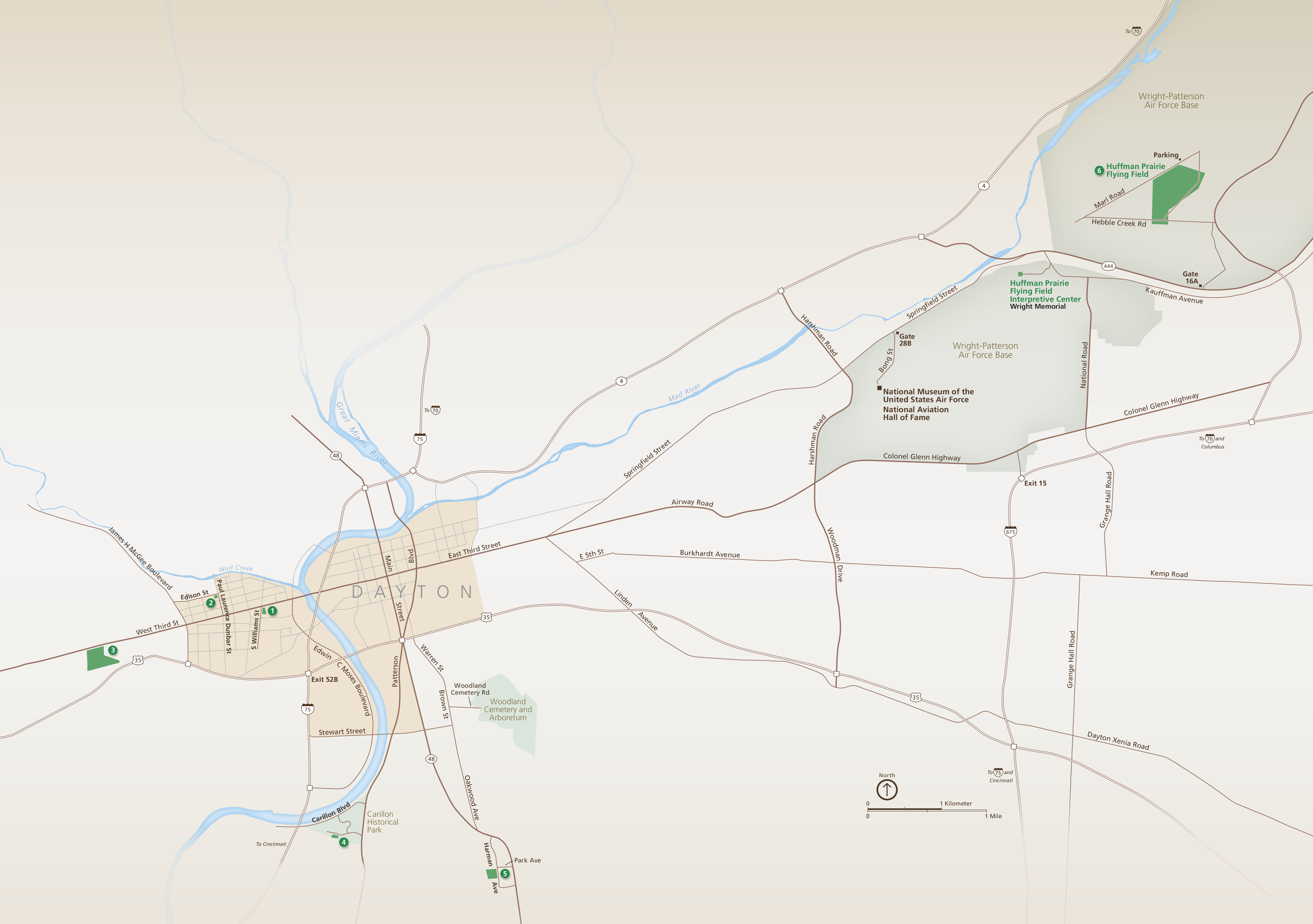 Dayton Aviation Heritage National Historical Park Map