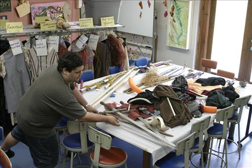 Summer theater camp costume fitting 1