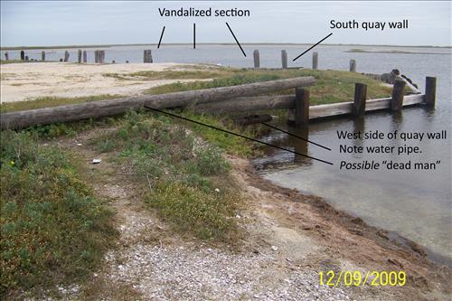 State of a quay wall at Yarborough Pass/Murdock's Landing as of Dec. 2009