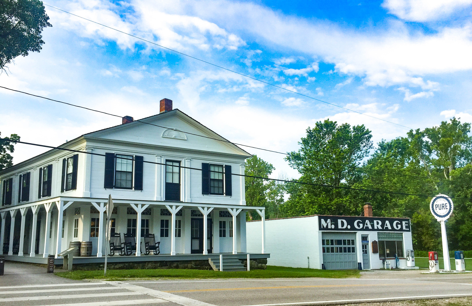 Two-story white house and garage