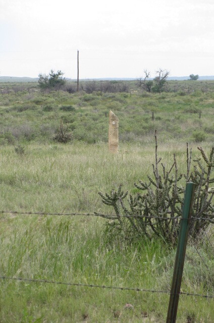 Fence, cactus and marker at Timpas Picnic Area