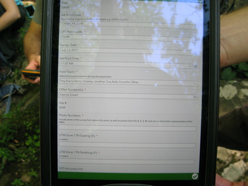 GRSM Accuracy Assessment. Plot Code: GRSM_AA_0244_1