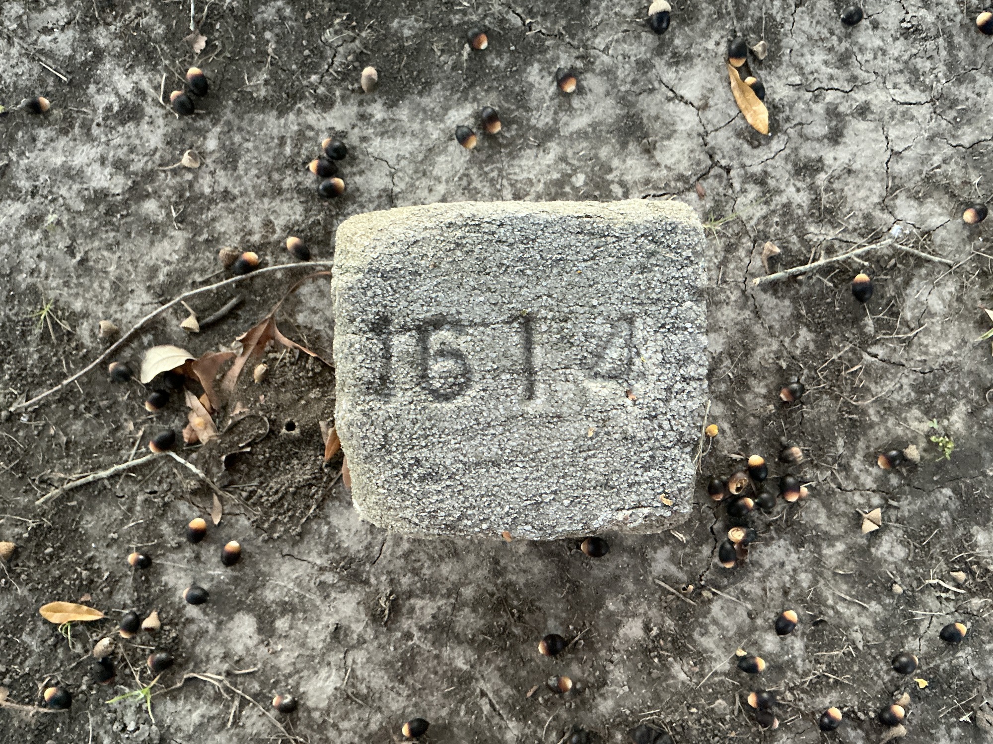 Top of flat marble marker