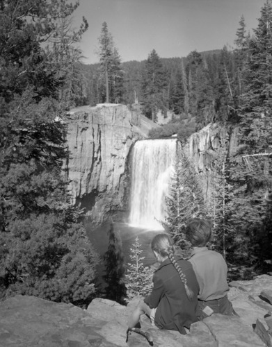 Rainbow Fall. Devils Postpile, California. For illustration purposes.