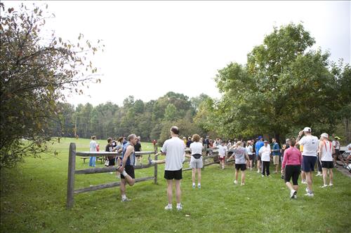 Fall Fun Run stretching