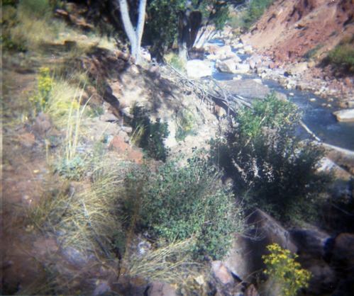 Color Photo of Oak Creek rock slide.