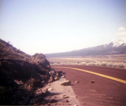 Color Photos of rock slides in Kolob Canyon.