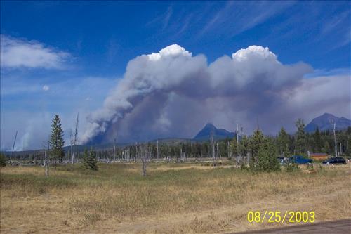 Smoke from Wedge Fire, Glacier National Park