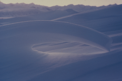 A graceful, wind-carved arcade of snow. Unknown location. Digitized from Interpretive slide collection.