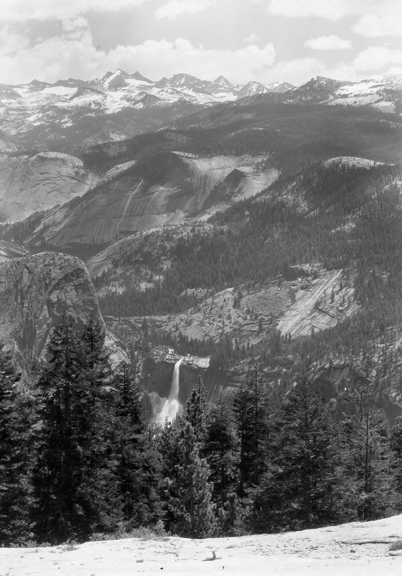 Nevada Fall & High Sierra from top of Sentinel Dome.