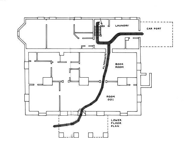 Interpretive Period 1967, just before Sandburg's death. Illustration depicts the Lower Floor Visitor's Circulation Plan.