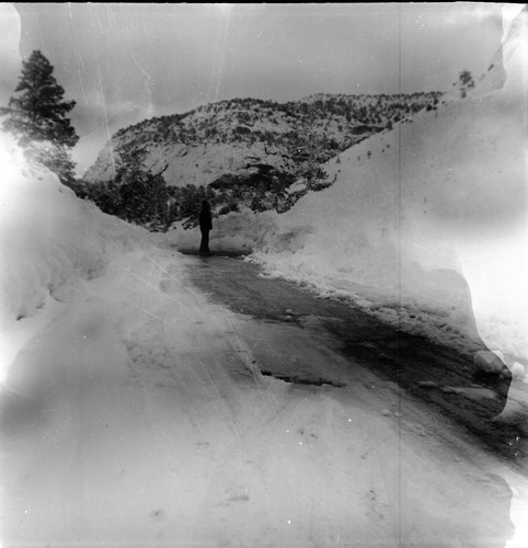 BW Photos of snow plowing at Cedar Breaks - 2 x 2.