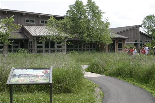 Summer theater campers walking