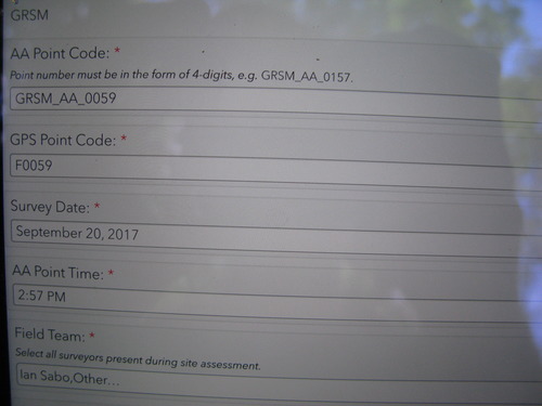 GRSM Accuracy Assessment. Plot Code: GRSM_AA_0059_1