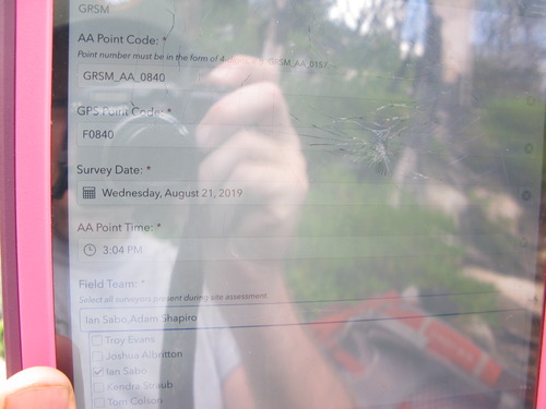 GRSM Accuracy Assessment. Plot Code: GRSM_AA_0840_1