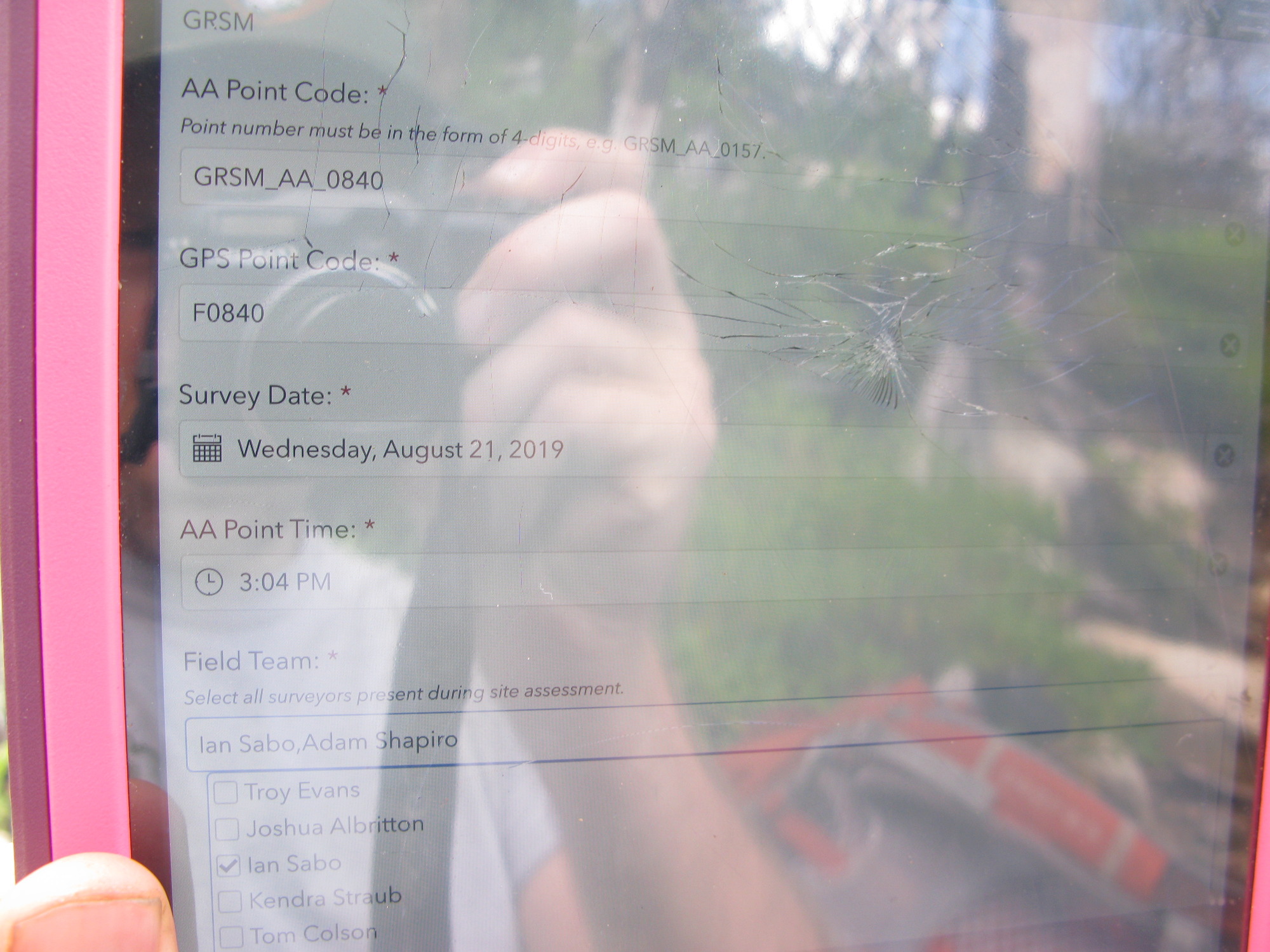 GRSM Accuracy Assessment. Plot Code: GRSM_AA_0840_1