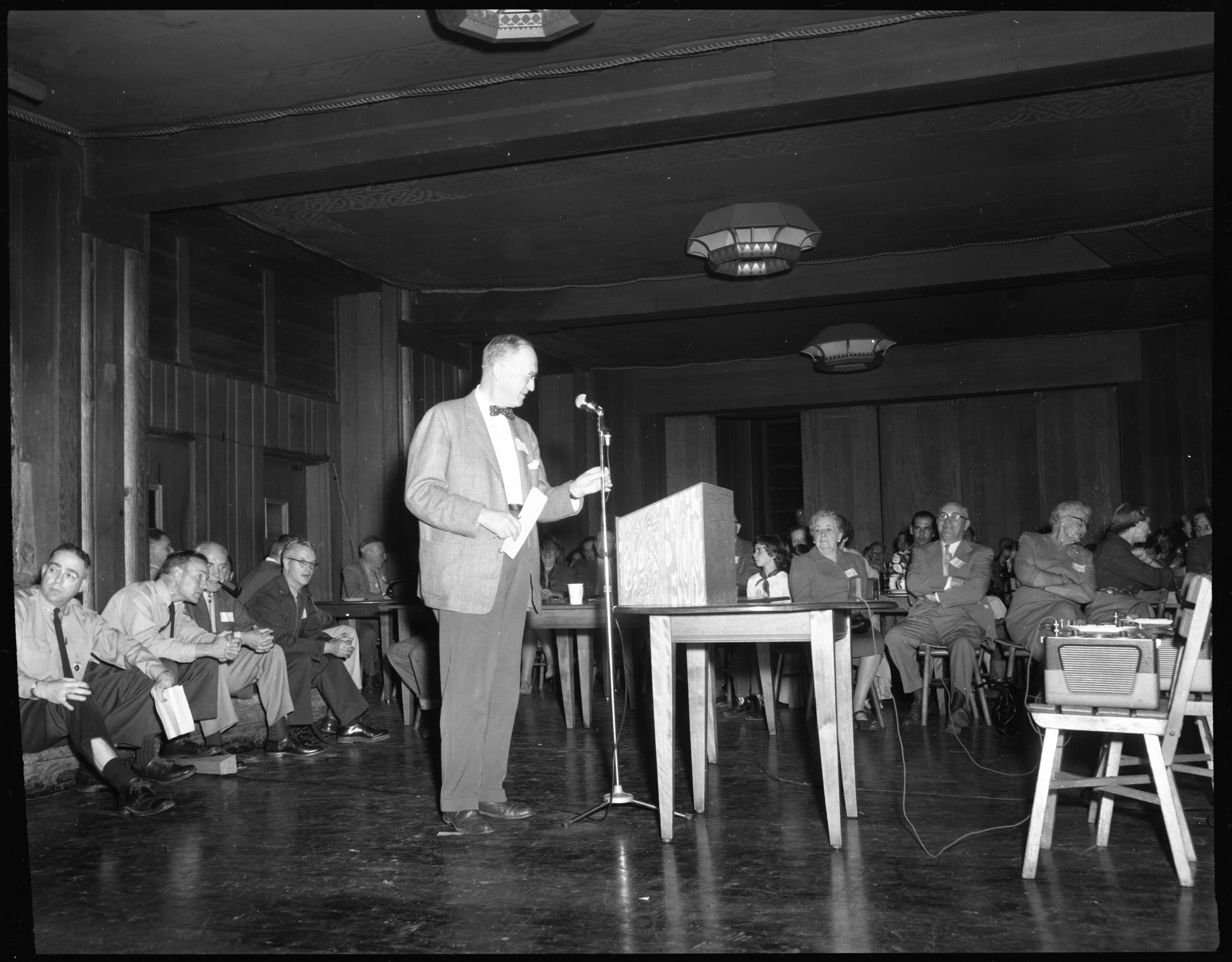 Mr. Albright Preston and Murdock at "Campfire Day" in Yosemite, Camp Curry
