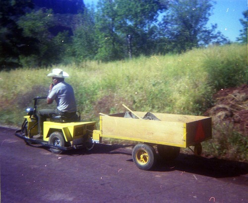 Color Photos of the parks three-wheeler.