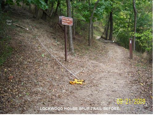 Lockwood House Spur Trail existing conditions from the Appalachian Trail in Harpers Ferry National Historical Park. 9/21/09